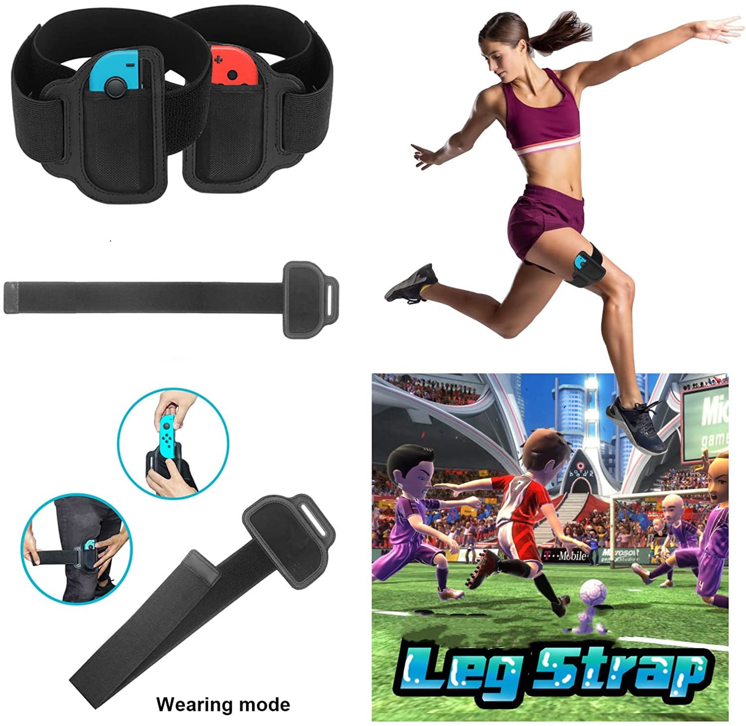 Leg Strap for Nintendo Switch Sports Play Soccer/Switch Ring Fit