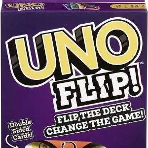 UNO FLIP! Family Card Game, with 112 Cards in a Sturdy Storage Tin, Family Card Game, with 112 Cards in a Sturdy Storage Tin, Makes a Great Gift for 7 Year Olds and Up