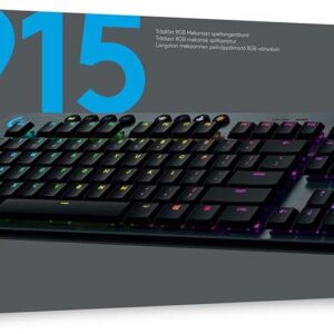 Logitech G915 LIGHTSPEED RGB Mechanical Gaming Keyboard, Low Profile GL, LIGHTSYNC RGB, Advanced LIGHTSPEED Wireless and Bluetooth Support