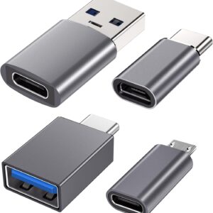 USB Adapter - 3.1 USB C to USB A Adapter,USB C to Micro USB converter,Lightning to USB C OTG for Phones Laptop&Tablets