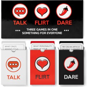 Talk, Flirt, Dare! Fun and Romantic Game for Couples: Conversation Starters, Flirty Games and Cool Dares. Deepen Relationship with Your Partner. Perfect Couples Gift!